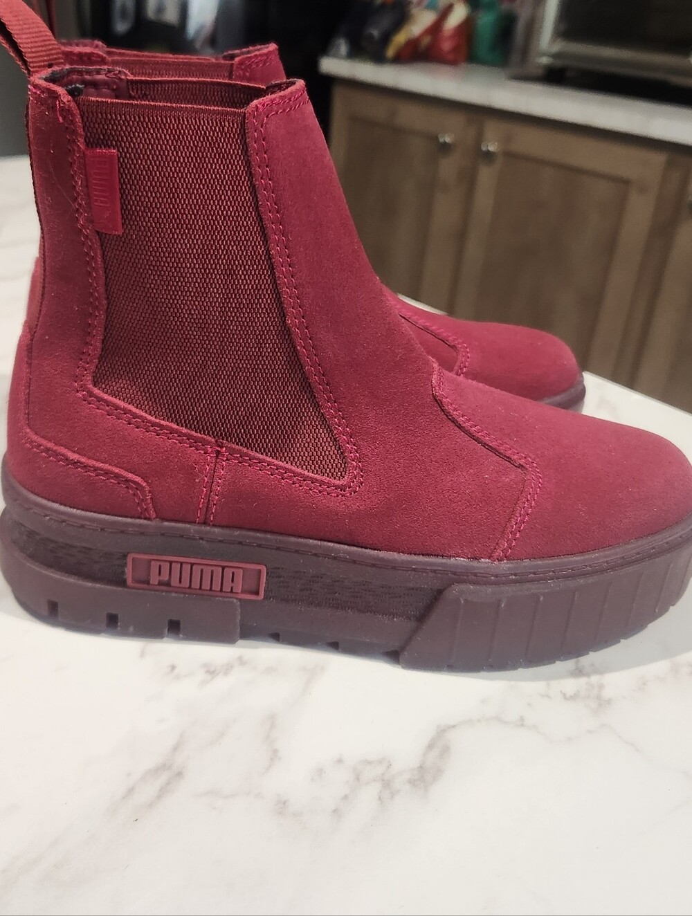 Puma Mayze Chelsea Platform Suede Boots Womens Size 7
